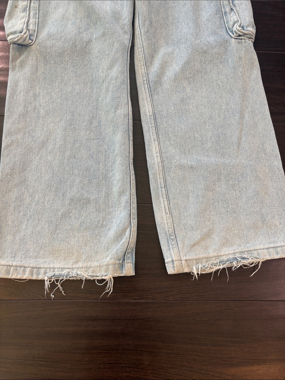 PacSun Pale Blue Wide Baggy Leg Cargo Jeans Size 28 x 30 - Picture 9 of 9
